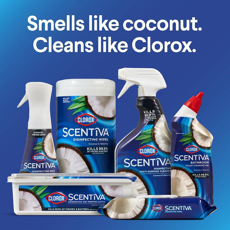 slide 13 of 13, Clorox Scentiva Coconut & Waterlily Toilet Cleaning Gel - 24 fl oz, 24 fl oz