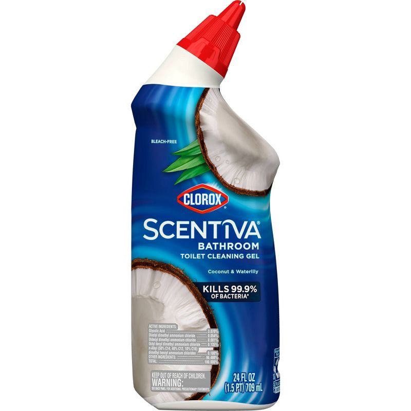 slide 4 of 13, Clorox Scentiva Coconut & Waterlily Toilet Cleaning Gel - 24 fl oz, 24 fl oz