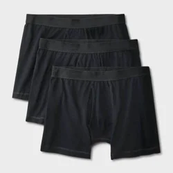 Men's Boxer Briefs 3pk - Dealworthy™ Black XL: Cotton Blend, Recycled Polyester, Mid Rise, Full Waistband Elastic
