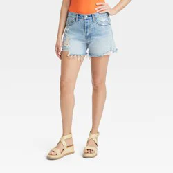 Women's Mid-Rise 90's Baggy Jean Shorts - Universal Thread™ Blue 0