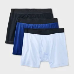 Men's Boxer Briefs 3pk - Dealworthy™ Blue/Black XL: Mid Rise, Elastic Waistband