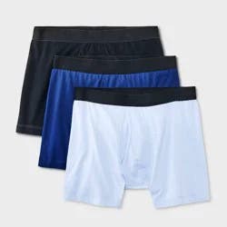 Men's Boxer Briefs 3pk - Dealworthy™ Blue/Black XL: Mid Rise, Elastic Waistband