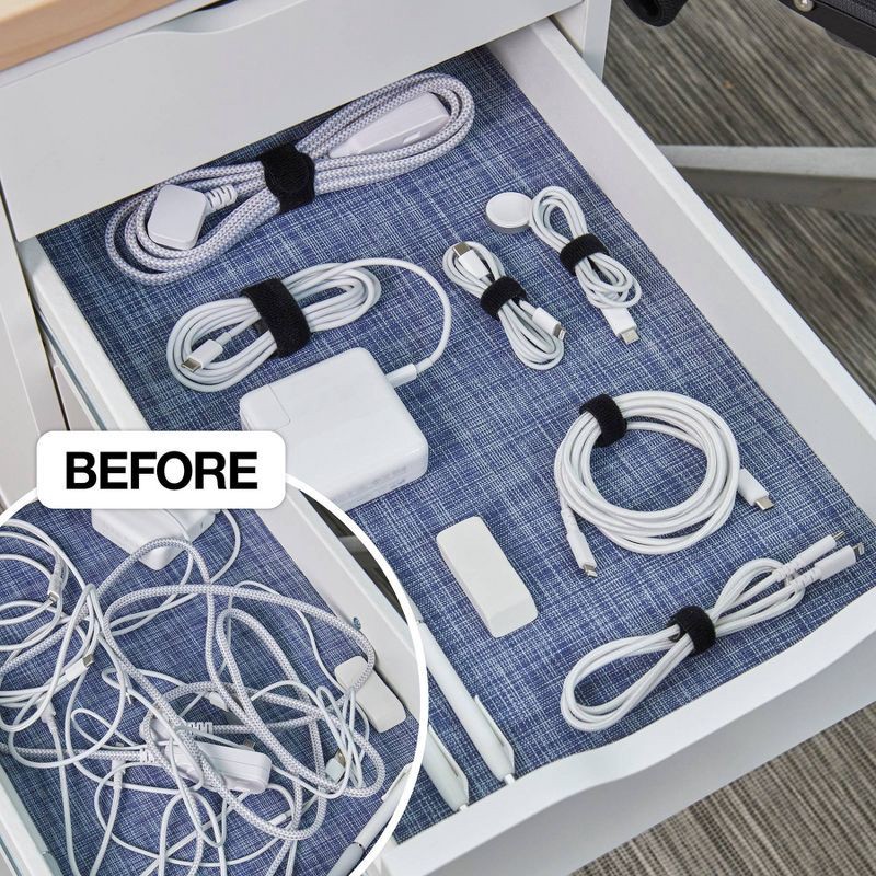 slide 2 of 7, Wrap-It 20pk 5" and 8" Storage Self-Gripping Cable Ties Black, 20 ct