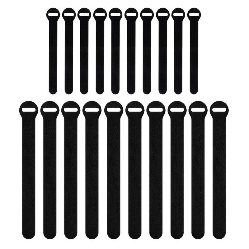 slide 3 of 7, Wrap-It 20pk 5" and 8" Storage Self-Gripping Cable Ties Black, 20 ct