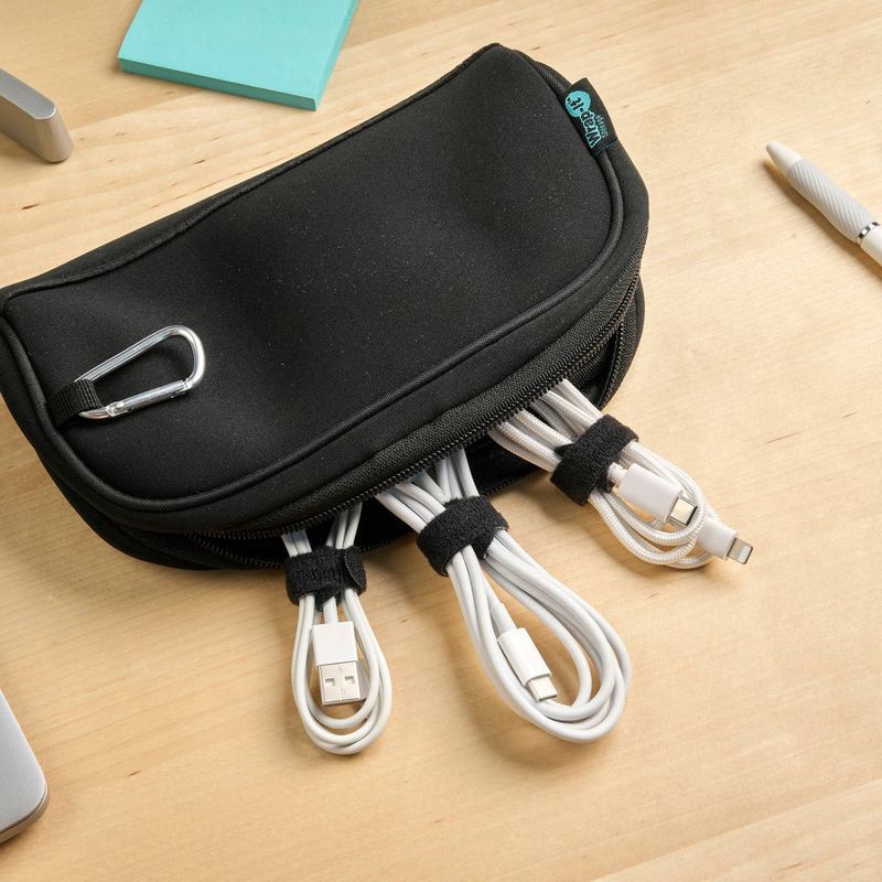 slide 5 of 7, Wrap-It 20pk 5" and 8" Storage Self-Gripping Cable Ties Black, 20 ct