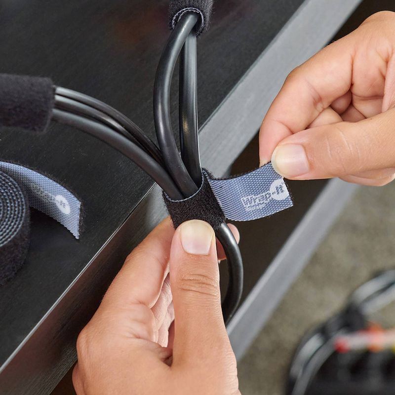 slide 4 of 8, Wrap-It 12" x 0.75" Storage Self-Gripping Perforated Roll Black, 1 ct