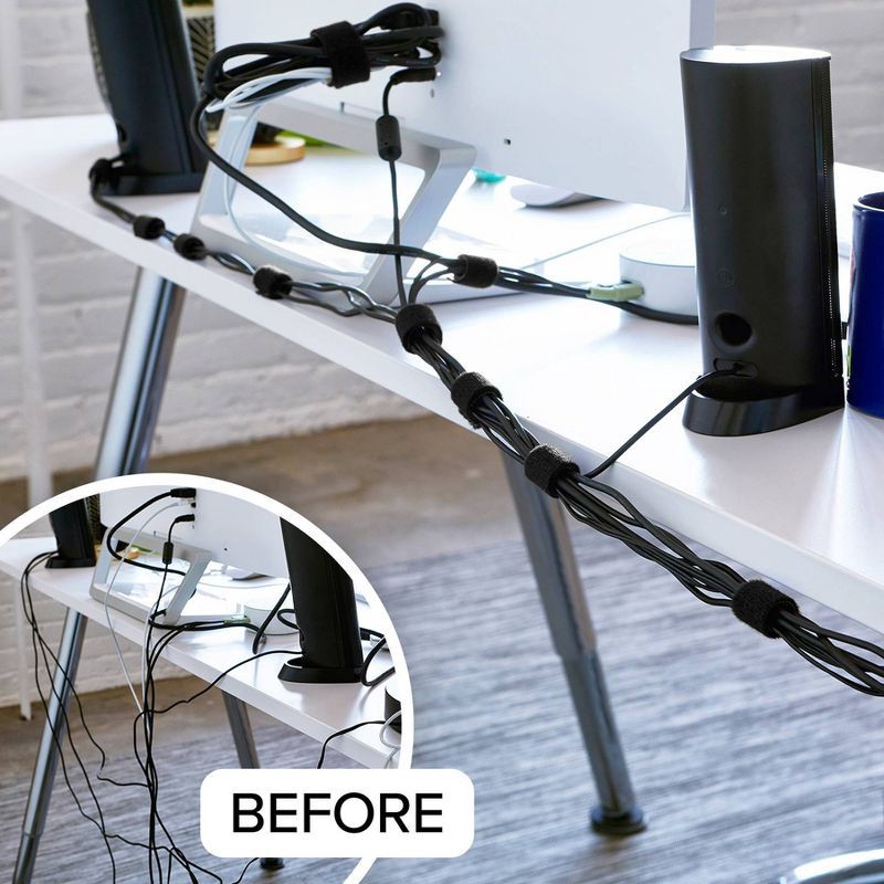 slide 5 of 8, Wrap-It 12" x 0.75" Storage Self-Gripping Perforated Roll Black, 1 ct