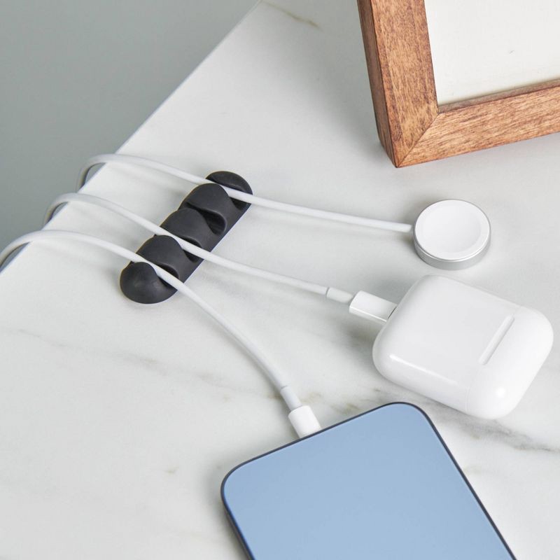 slide 5 of 8, Wrap-It 14pk Storage Cable Clips Black, 14 ct