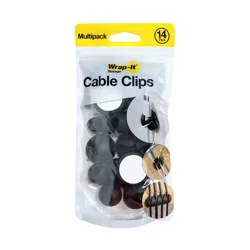 Wrap-It 14pk Storage Cable Clips Black
