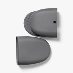 2pc Silicone Mini Oven Mitts Dark Gray - Figmint™: Heat Resistant Kitchen Mittens, Dishwasher-Safe, Crosshatch Pattern