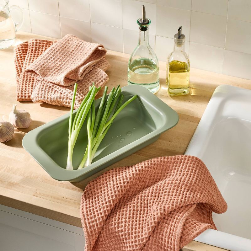 slide 2 of 3, 3pc Waffle Kitchen Towels Terracotta Orange - Figmint™: Cotton Dish Towels, Kitchen Hand Towels, OEKO-TEX Certified, 3 ct