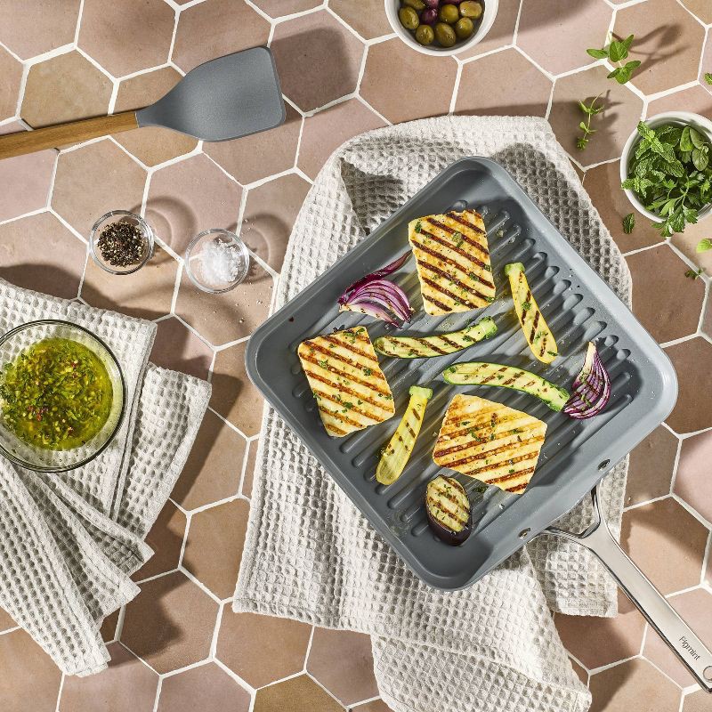 slide 2 of 3, 3pc Waffle Kitchen Towels Light Gray - Figmint™, 3 ct