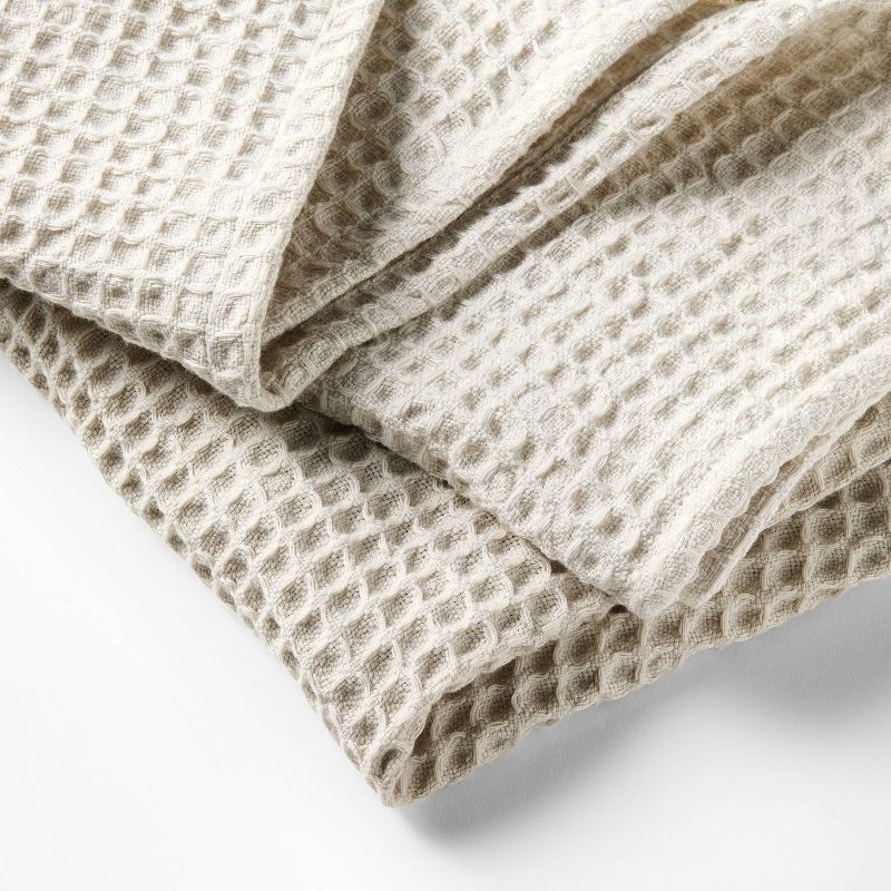 slide 3 of 3, 3pc Waffle Kitchen Towels Light Gray - Figmint™, 3 ct