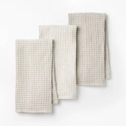 3pc Waffle Kitchen Towels Light Gray - Figmint™