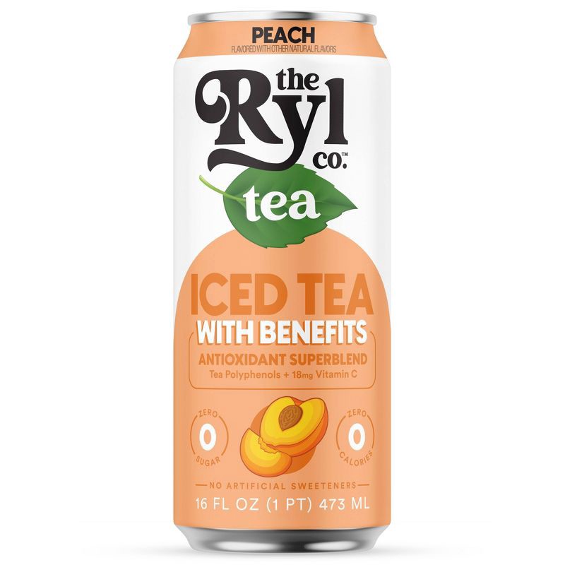 slide 1 of 5, Ryl Tea Peach Iced Tea - 16 fl oz Can, 16 fl oz