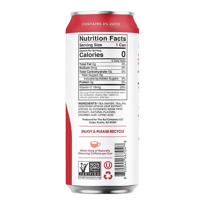 slide 2 of 5, Ryl Tea Raspberry Iced Tea - 16 fl oz Can, 16 fl oz
