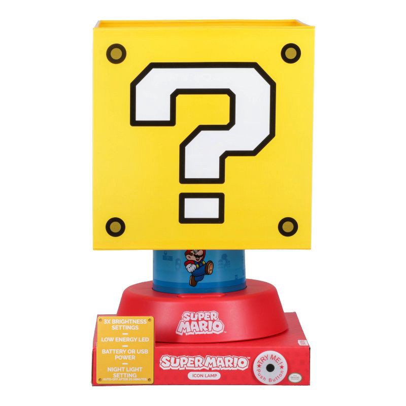 slide 5 of 6, Mario Block LED Lamp (Includes LED Light Bulb) - Nintendo, 1 ct