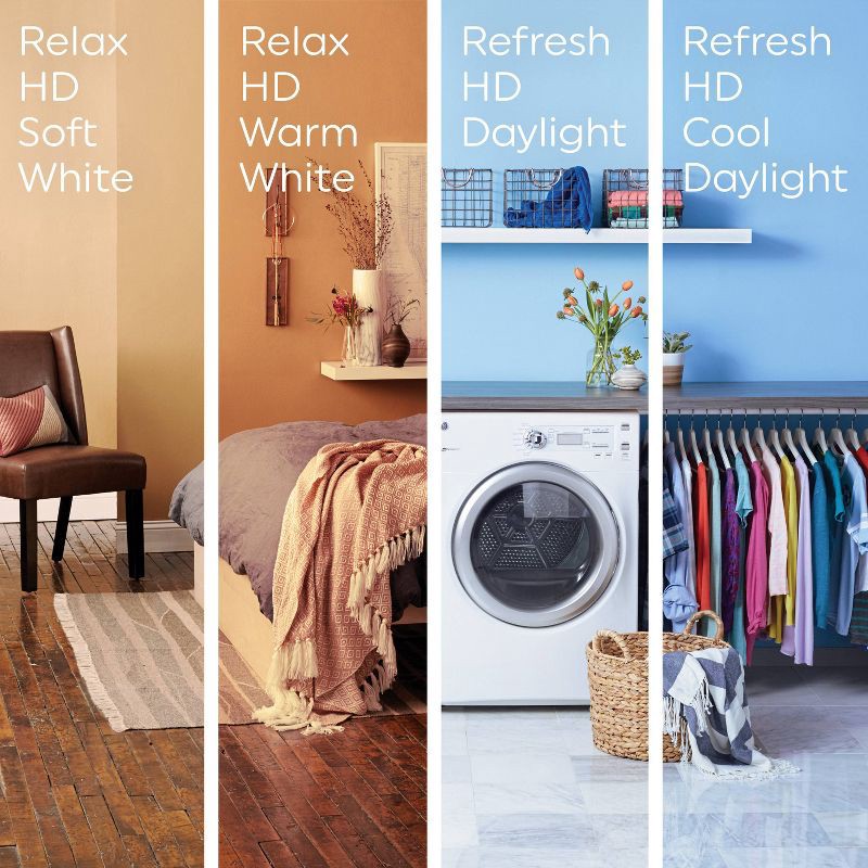 slide 8 of 11, GE Household Lighting GE 2pk Relax HD Warm White 60W B11 Clear, 2 ct