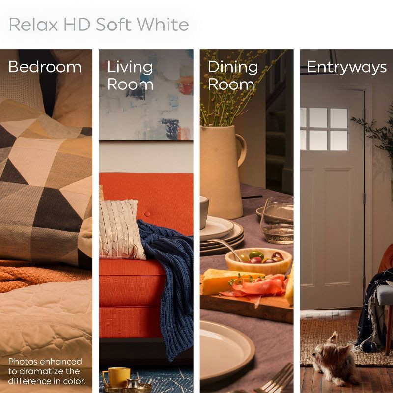 slide 9 of 11, GE Household Lighting GE 2pk Relax HD Warm White 60W B11 Clear, 2 ct