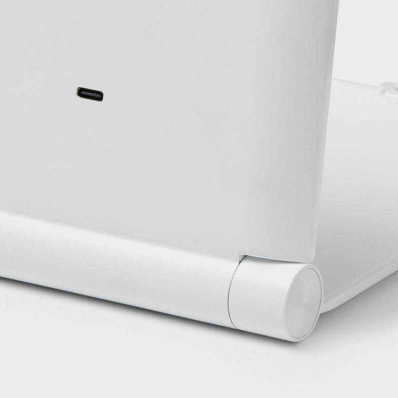 slide 4 of 4, Lighted Travel Mirror with Cover - Room Essentials™: Portable, Rectangular, 1X Magnification, LED Illumination, 1 ct