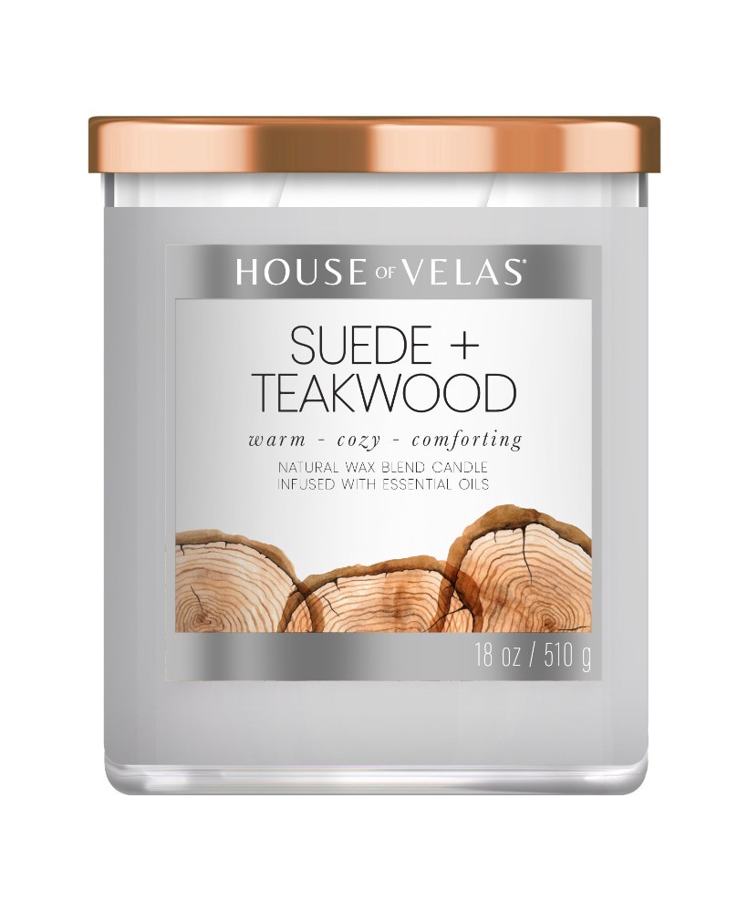 slide 1 of 1, House Of Velas Suedge + Teakwood Jar Candle, 1 ct