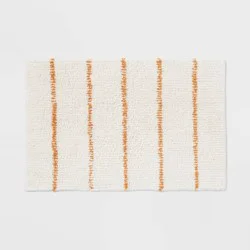 20"x30" Modern Tufted Stripe Bath Rug Yellow/Cream - Threshold™