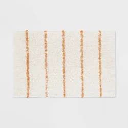 20"x30" Modern Tufted Stripe Bath Rug Yellow/Cream - Threshold™