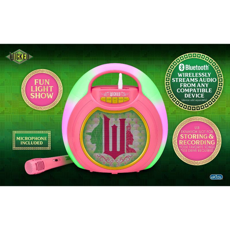 slide 3 of 7, Wicked Bluetooth MP3 Karaoke with Light Show, 1 ct