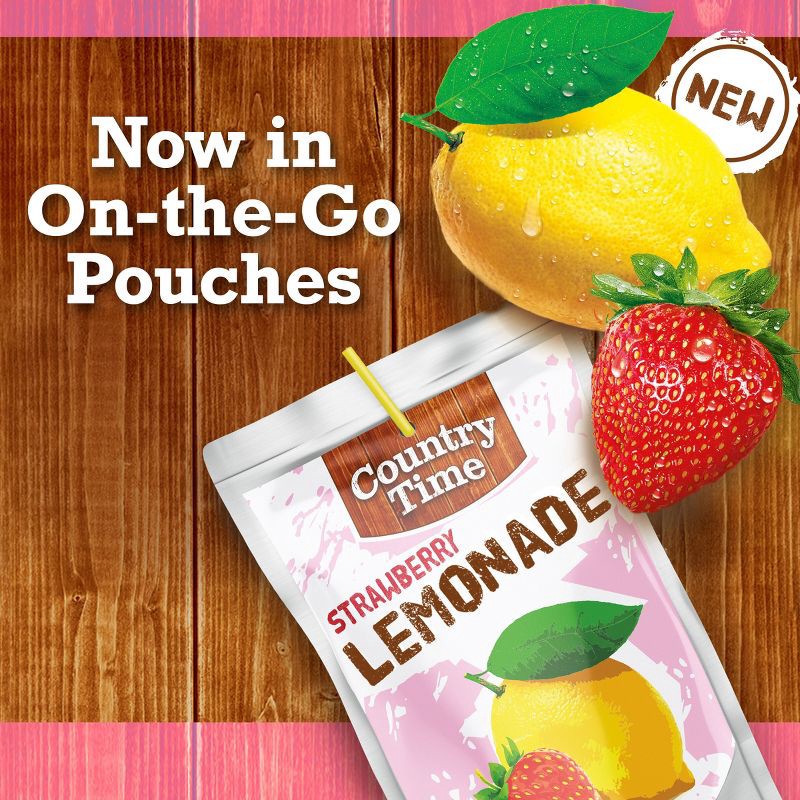 slide 2 of 9, Country Time Strawberry Lemonade Juice Boxes - 10pk/6 fl oz Pouches, 10 ct; 6 fl oz