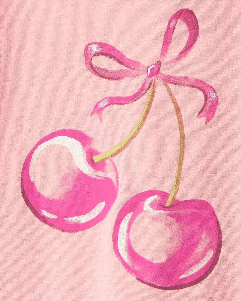 slide 2 of 3, Carter's Carters Girls Cherry Print Long-Sleeve Loose Fit Night Gowns - Pink Pink 8-10, 1 ct