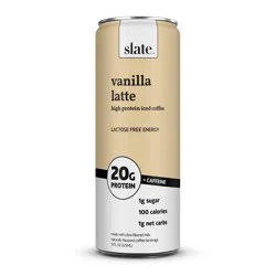 Slate Milk Vanilla Latte High Protein Iced Coffee - 11 fl oz Can