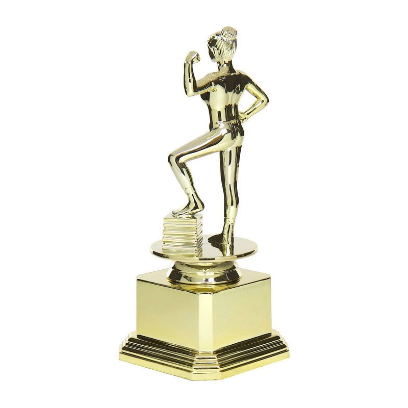 slide 3 of 3, Congrats on Adulting Unweighted Trophy: Gold Figurine for Birthday or Grad by Paper Riot Co., 1 ct