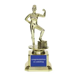 Congrats on Adulting Unweighted Trophy: Gold Figurine for Birthday or Grad by Paper Riot Co.