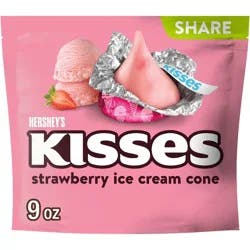 Hershey's Kisses Strawberry Ice Cream Cone Flavored Share Bag Candy - 9oz