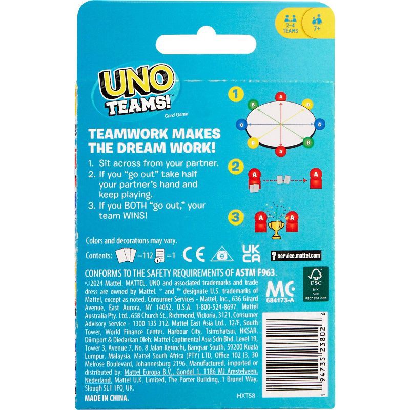 slide 4 of 6, UNO Teams Card Game, 1 ct