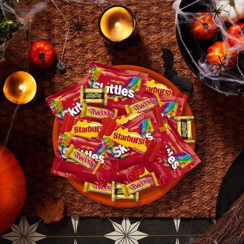 slide 5 of 9, Mars Twix, Skittles, Starburst, & Milky Way Variety Candy Assortment, Party Size - 21.82oz/60ct Bulk Bag, 21.82 oz, 60 ct