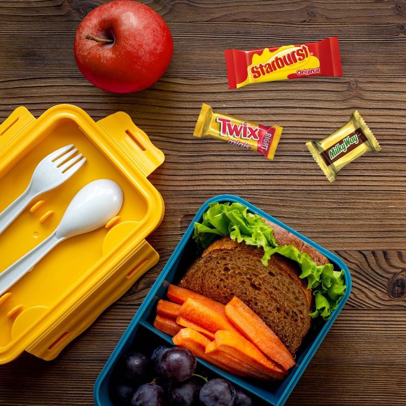 slide 7 of 9, Mars Twix, Skittles, Starburst, & Milky Way Variety Candy Assortment, Party Size - 21.82oz/60ct Bulk Bag, 21.82 oz, 60 ct