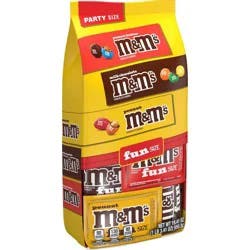 M&M's Milk Chocolate, Peanut & Peanut Butter Candy Fun Size Variety Pack, Party Size - 19.41 Oz Bulk Bag