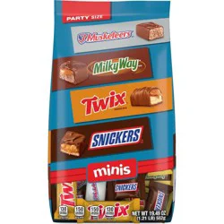 Mars Snickers, Twix, Milky Way, & 3 Musketeers Minis Chocolate Candy Bars - 19.49oz Bulk Bag