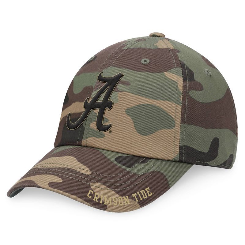slide 1 of 4, NCAA Alabama Crimson Tide Unstructured Camo Hat: Cotton Adjustable Baseball Cap, 1 ct