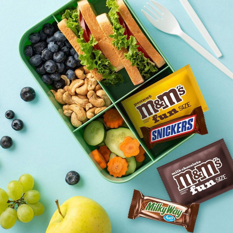 slide 7 of 10, Mars M&M's, Snickers & Milky Way Fun Size Chocolate Candies Variety Pack, Party Size - 19.2oz/35ct Bag, 19.2 oz, 35 ct