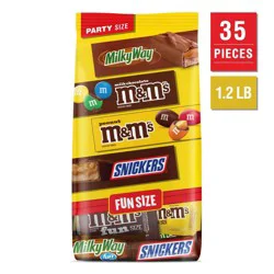 Mars M&M's, Snickers & Milky Way Fun Size Chocolate Candies Variety Pack, Party Size - 19.2oz/35ct Bag