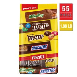 Mars M&M's, Snickers & Milky Way Fun Size Chocolate Candy Variety Pack - 30.18oz Bulk Bag
