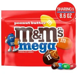 M&M's Mega Peanut Butter Chocolate Candy, Sharing Size Bag - 8.6oz