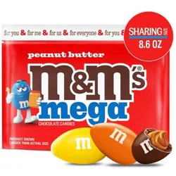 M&M's Mega Peanut Butter Chocolate Candy, Sharing Size Bag - 8.6oz