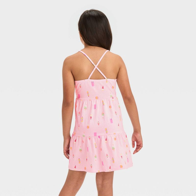 slide 2 of 3, Girls' Spaghetti Strap Ice Cream Tiered Dress - Cat & Jack™ Light Pink S, 1 ct