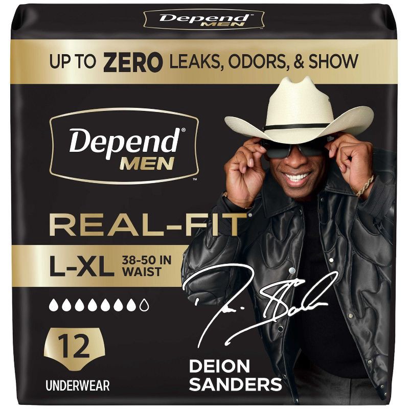 slide 1 of 10, Depend Real Fit Incontinence Convenience Pack Underwear for Men - L/XL - Gray - 12ct, 12 ct