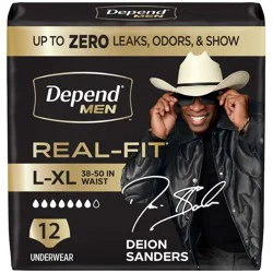Depend Real Fit Incontinence Convenience Pack Underwear for Men - L/XL - Gray - 12ct