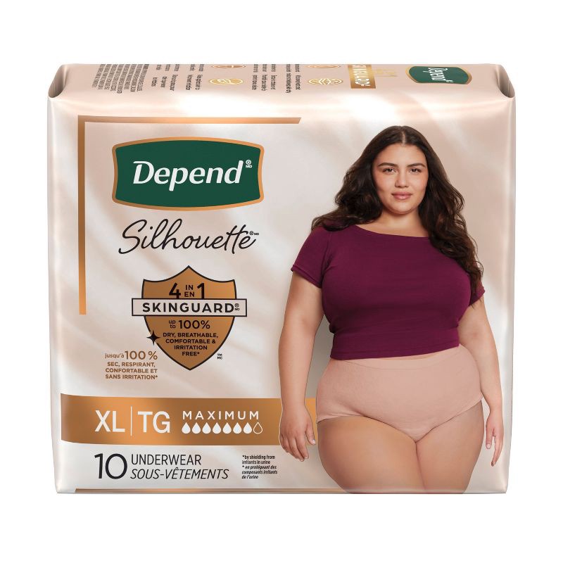slide 2 of 9, Depend Silhouette Underwear for Women - Maximum Absorbency - XL - Pink - 10ct, 10 ct