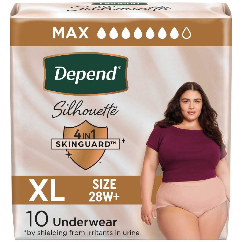 slide 1 of 9, Depend Silhouette Underwear for Women - Maximum Absorbency - XL - Pink - 10ct, 10 ct